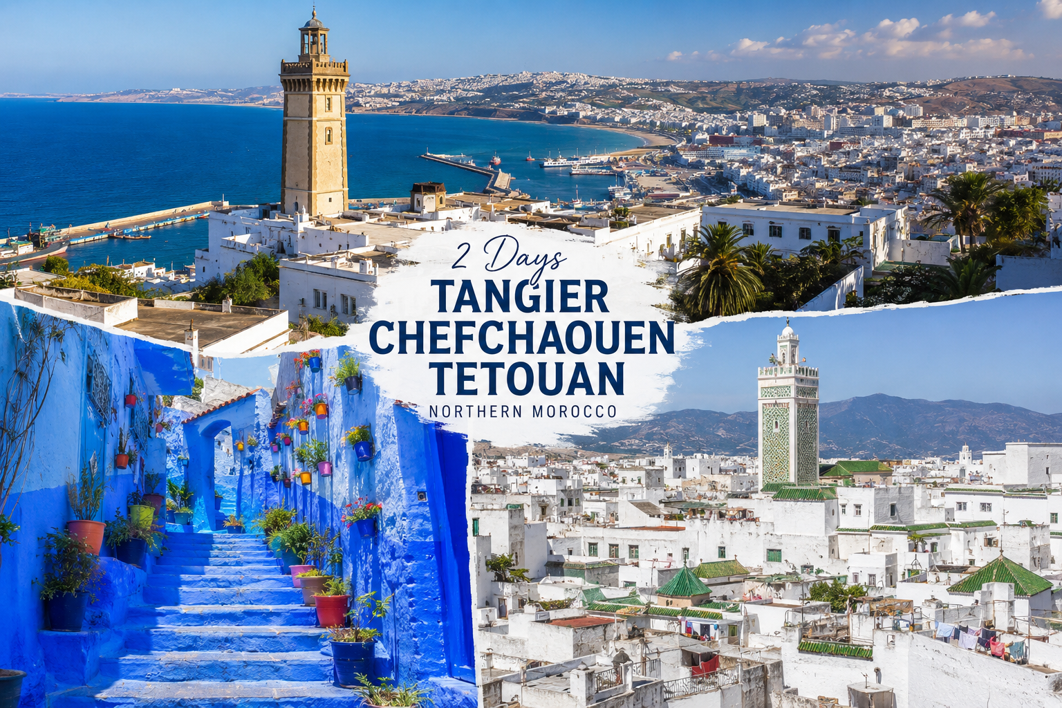 Tangier Chefchaouen Tetouan tour with blue streets Rif Mountains and historic medinas in Northern Morocco