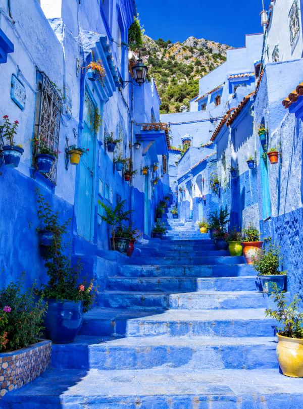 Blue streets of Chefchaouen Morocco