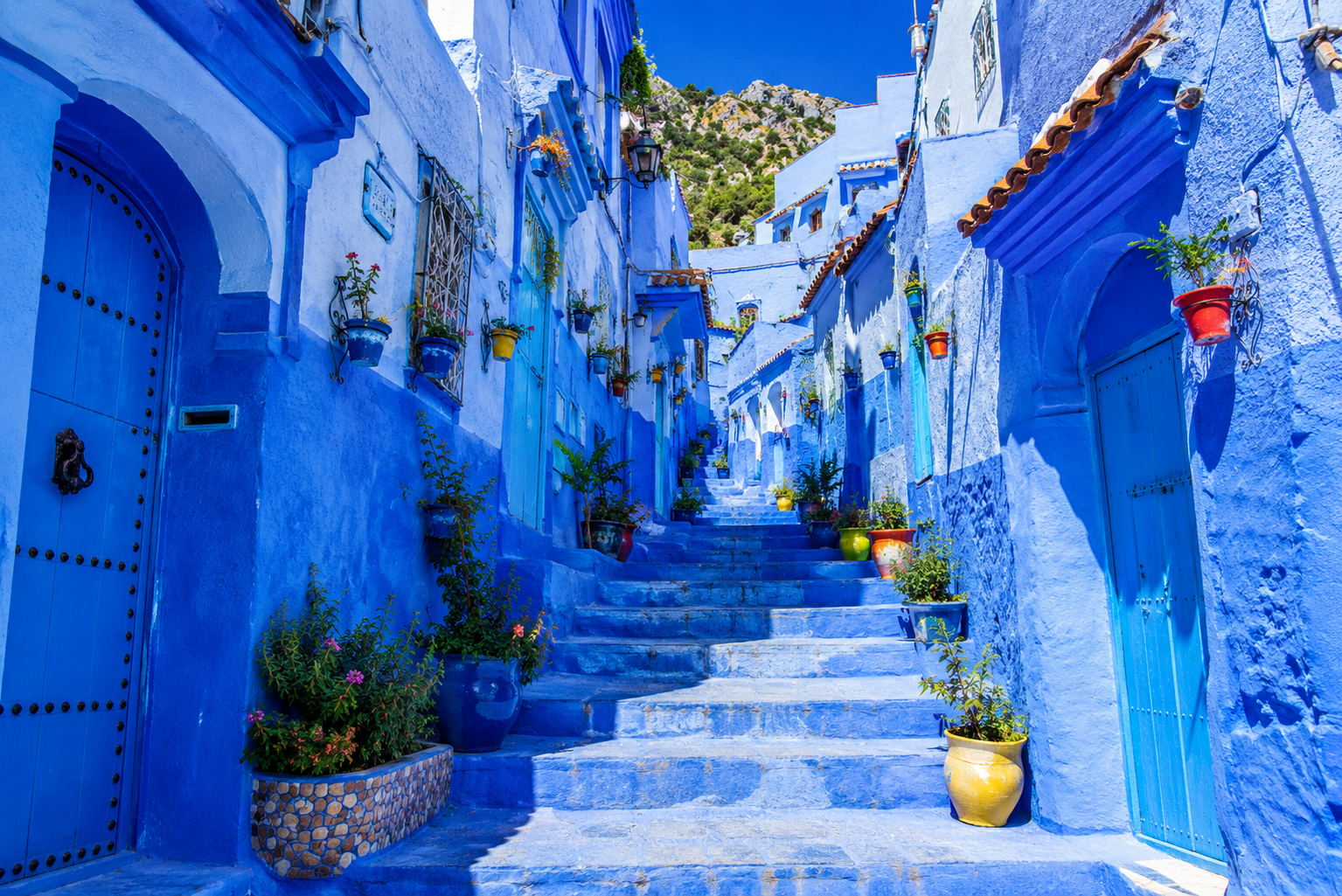 Blue streets of Chefchaouen Morocco