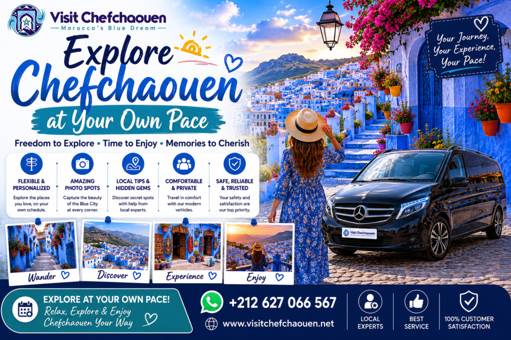 Explore Chefchaouen at Your Own Pace with flexible tours, local experiences, and Visit Chefchaouen travel services