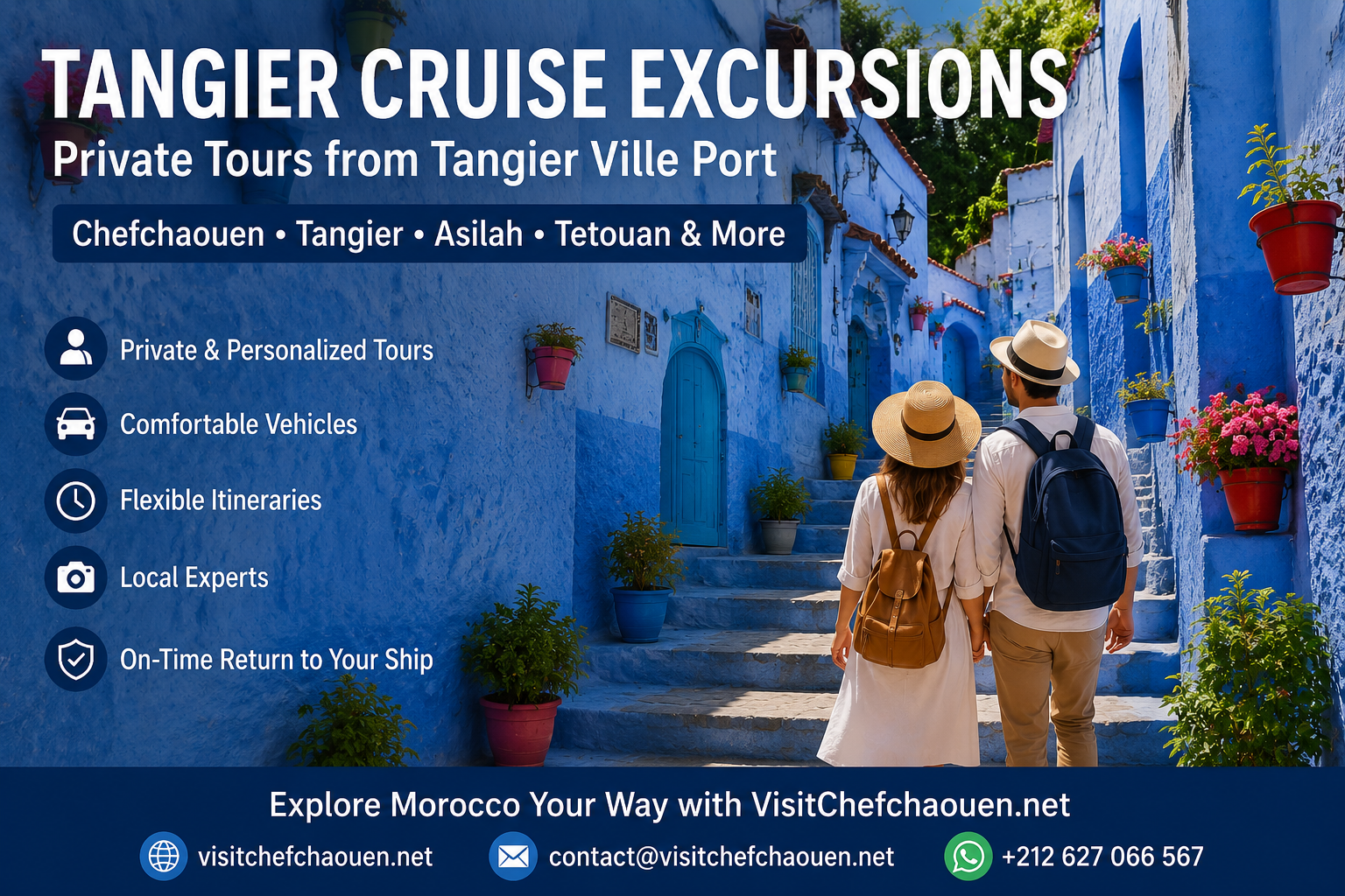 Tangier Cruise Excursions to Chefchaouen with VisitChefchaouen.net